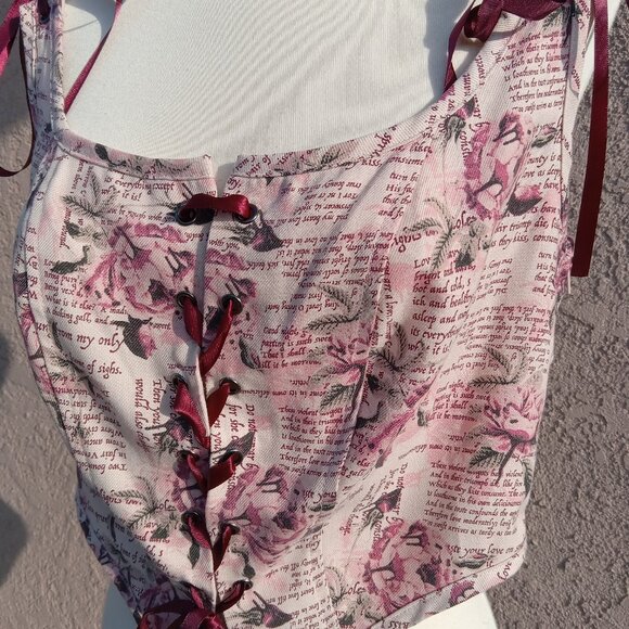 Hot Topic Thorn & Fable Corset Girls Crop Tank Top - Picture 8 of 9